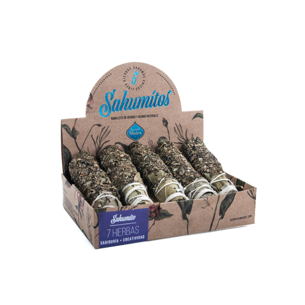 Caja de Sahumitos de Hierbas Naturales Sagrada Madre (x5)