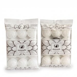 Velas de Noche Blancas Iluminarte (Rechaud) Pack x12