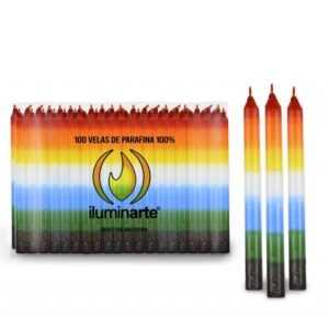 Velas Largas 7 Colores (7 Potencias) Pack x12 Iluminarte