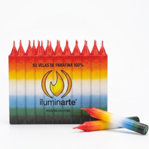 Velas Cortas 7 Colores (7 Potencias) Pack x12 Iluminarte