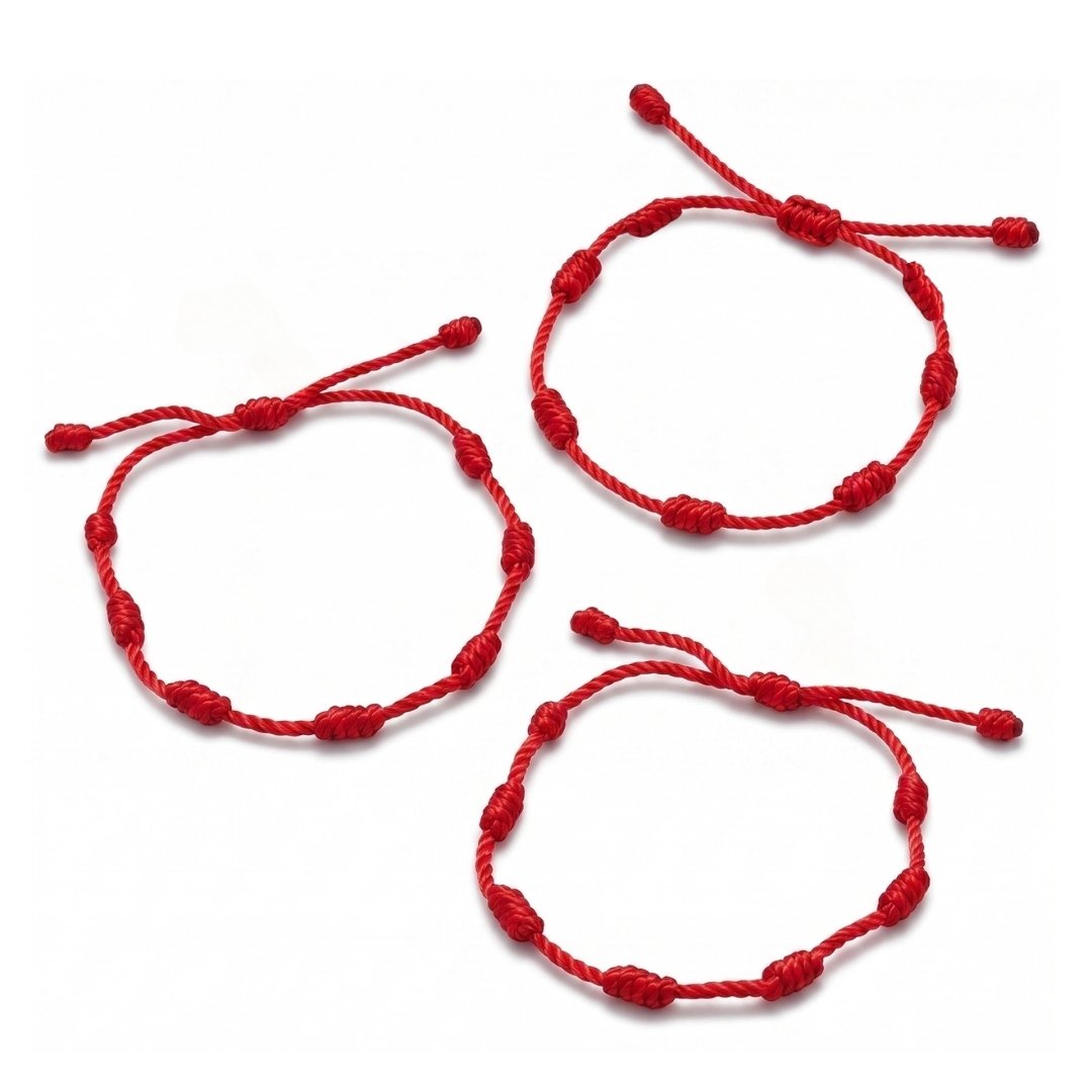 Pulsera Roja 7 Nudos (Protección Kabbalah)