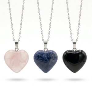 Dije de Cuarzo Corazón Mediano (Piedra Natural)