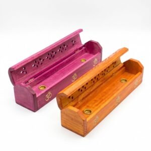 Caja Portasahumerio de Madera Calada con Símbolo Om