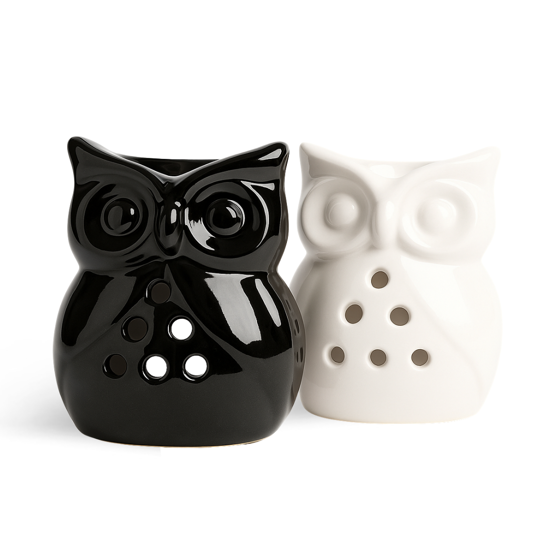 Hornillo Difusor de Cerámica Búho Calado (10 cm)
