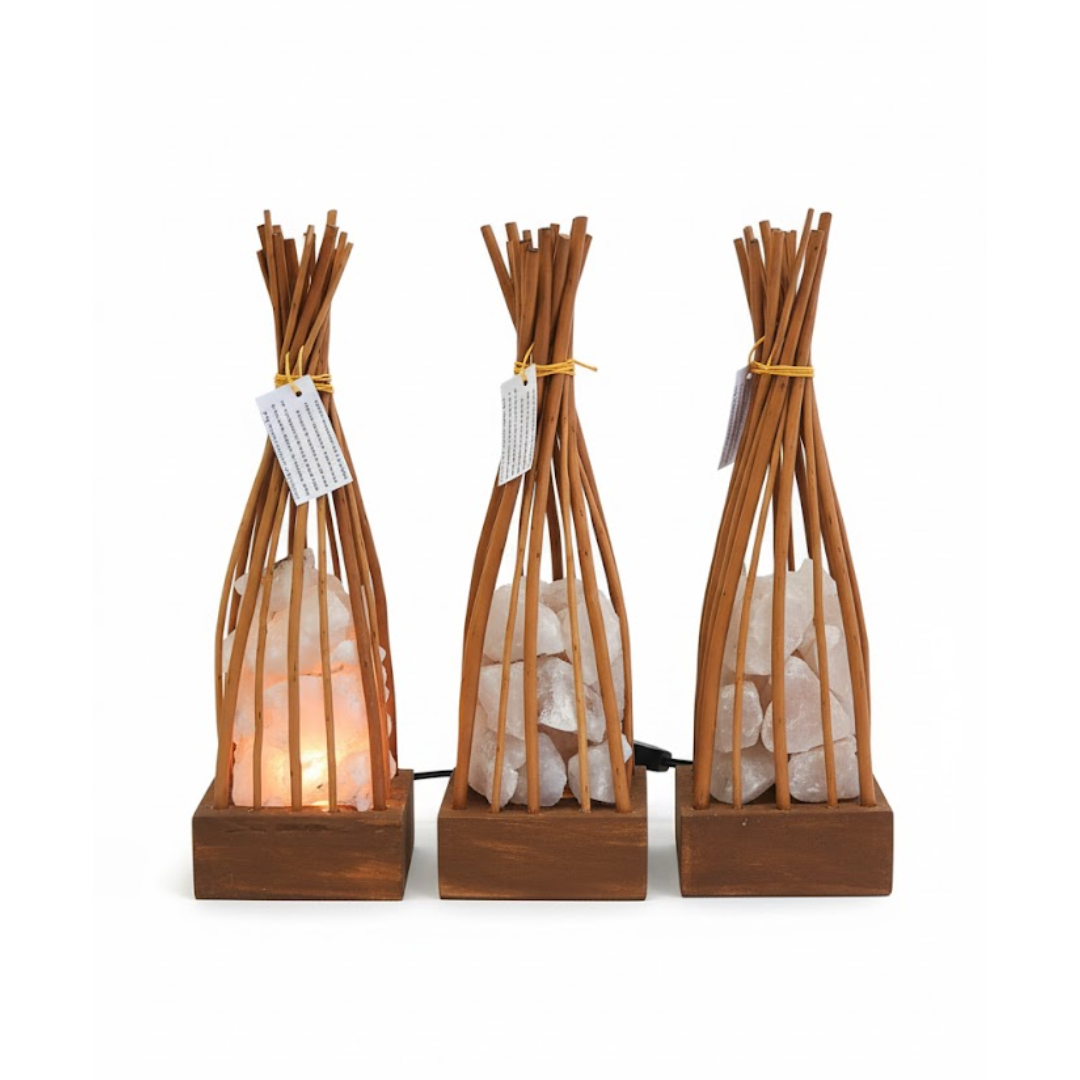 LAMPARA CUARZO Y MIMBRE - Image 2