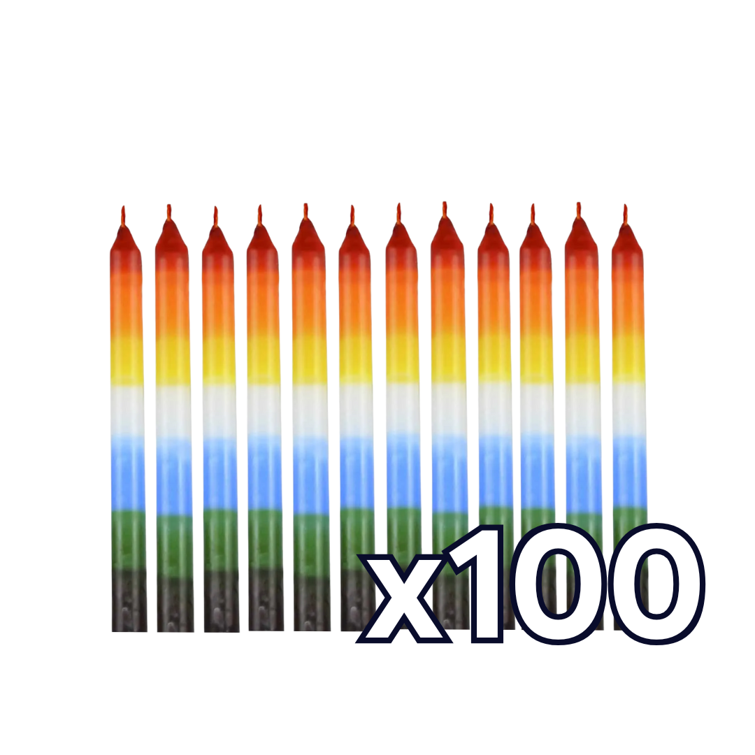 VELA LARGA 7 COLORES x100
