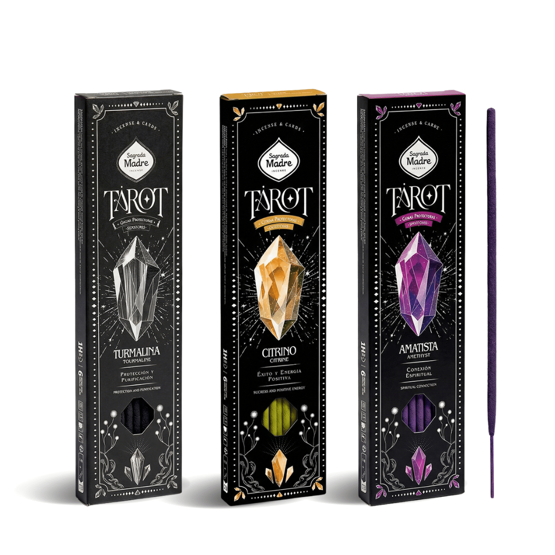 Sahumerios Sagrada Madre línea Tarot de Cristales y Gemas Naturales