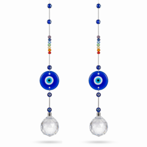 Atrapasol Grande de Cristal Facetado 50mm con Ojo Turco y 7 Chakras