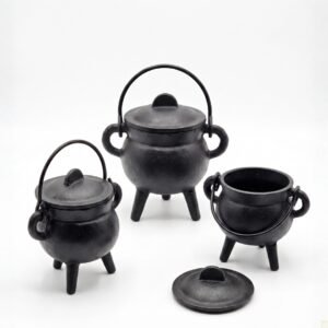 Caldero de Hierro Negro con Tapa (9.5 cm)
