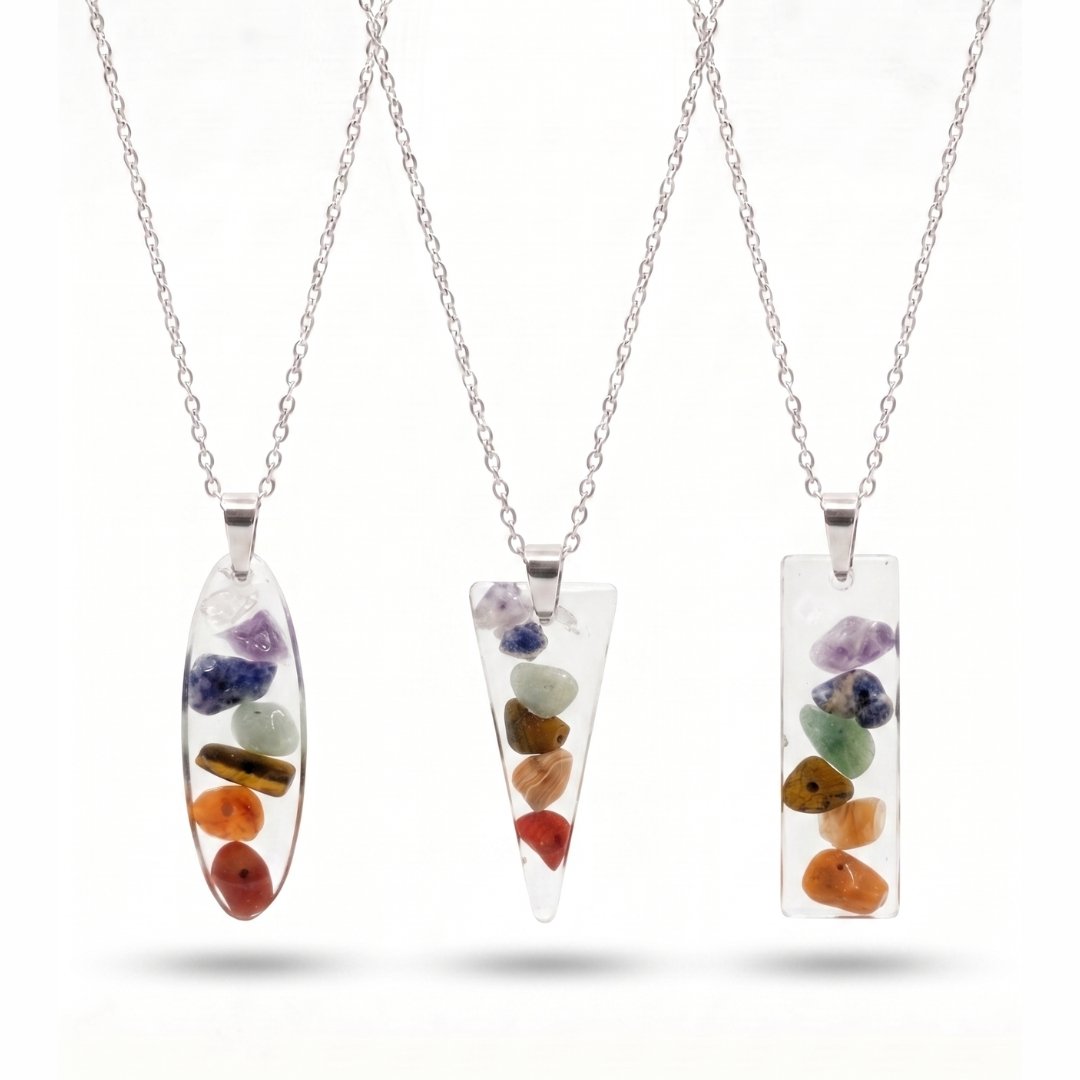 Dije de Resina 7 Chakras con Piedras Naturales