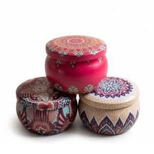 Lata Metálica Decorativa Mandala 7 cm con Tapa