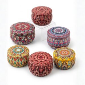 Lata Metálica Decorativa Mandala 6 cm con Tapa
