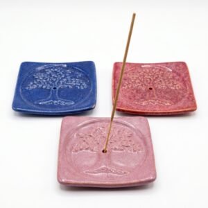 Portasahumerio Plato Cuadrado de Cerámica 8.5 cm - Árbol de la Vida