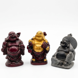 Estatua Buda Tailandés de la Paz en Resina Dorado y Blanco Envejecido 13 cm